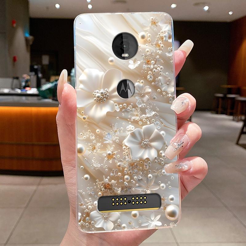 Etui Do Motorola Moto Z4 Play X4 Przezroczyste Luksusowe Modne Motyl Kwiat Miękki Silikon Tylna Pokrywa Do Moto X4 Z4 Play Etui Na Telefon