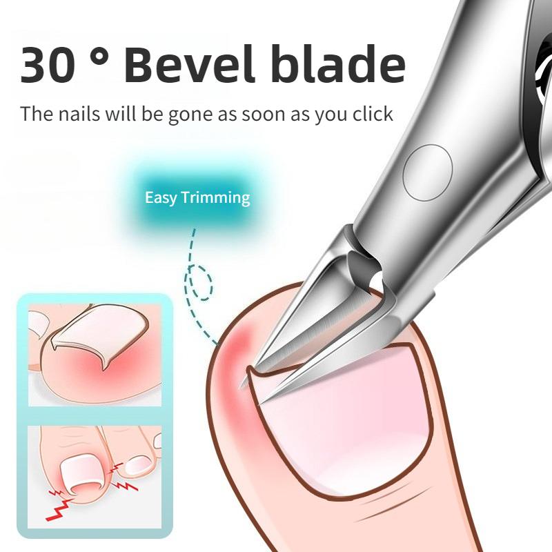 Stainless Steel Ingrown Toenail Clipper - Pointed Precision Blade, Thick and Hard Nail Compatible, Pedicure Tool for Long-Lastin