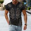 Retro Ethnic Style 3D Digital Printed Men's Street Trendy Round Neck Short Sleeved T-shirt