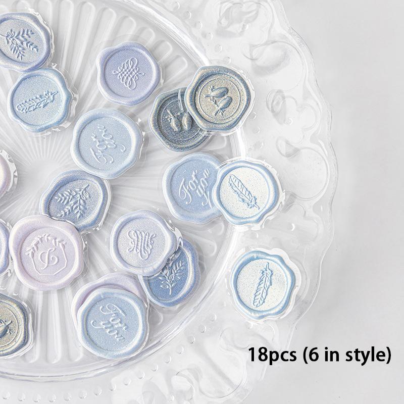 

18 шт./пакет, винтажная наклейка, восковая печать, наклейка для декоративной наклейки «сделай сам», сургучная печать синий