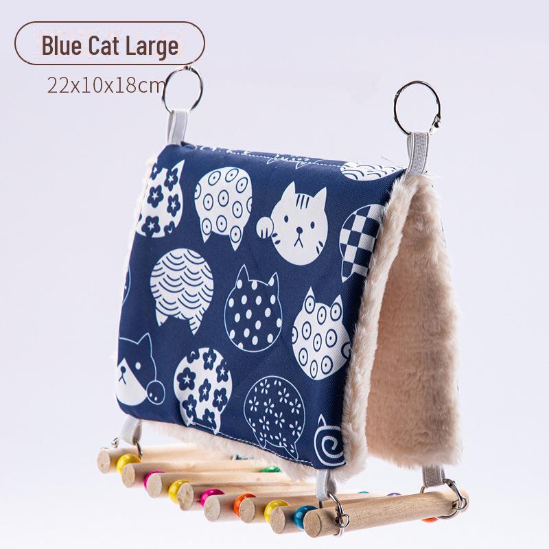 Parrot Warm Tiger Skin Hammock: Thickened Velvet Cotton Nest & Bird Toy for Winter