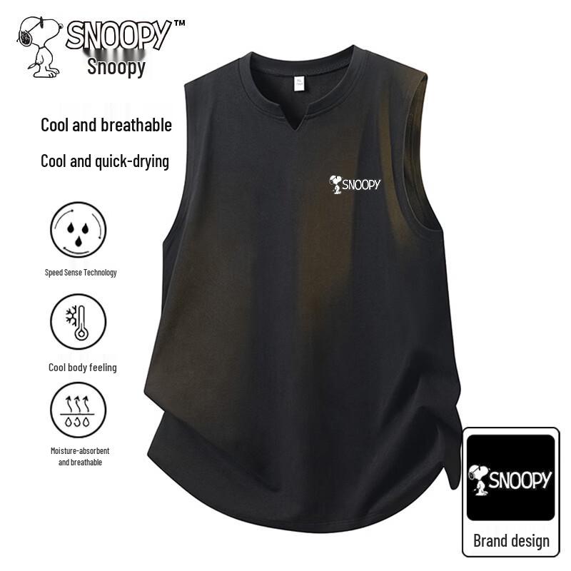 Snoopy Men s V-Neck Sleeveless T-Shirt 3XL