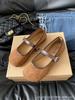 Mori 2025 Mary Jane Shoes Women's Spring and Summer Versatile Round Head One-word Button Flat Shoes Literary Retro Ballet Single Shoes