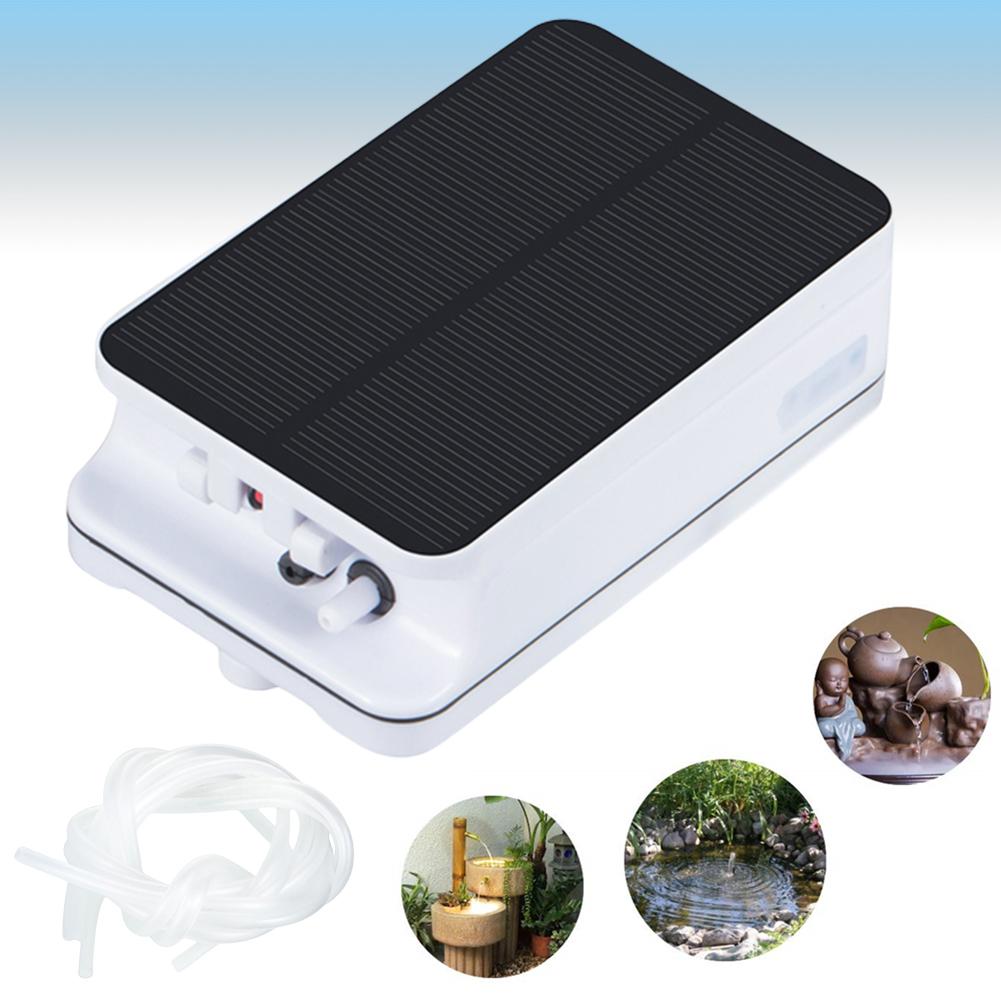 Solar Oxygen Pump with Pipe Air Bubble Stones Fishing Oxygen Pump Aerator Oxygen Aerator for Garden Fish Tank Pool Fishing Pond