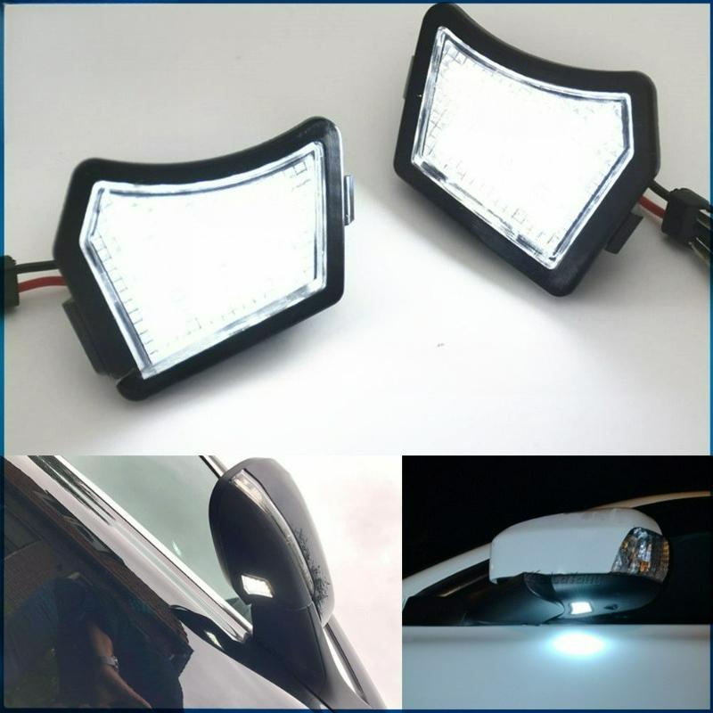 2Pcs  for V40 V50 C30 C70 S40 S60 S80 V50 V70 XC70 XC90 XJ XF XK/XKR New LED Front Under Mirror Lamp Puddle Light