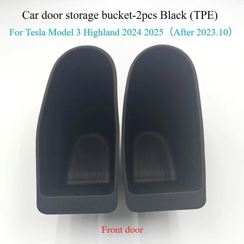 

Door Trash Can for Tesla Model Y Juniper/Model 3 Highland 2025+ TPE Material Door Side Storage Organizer Glove Box Accessories