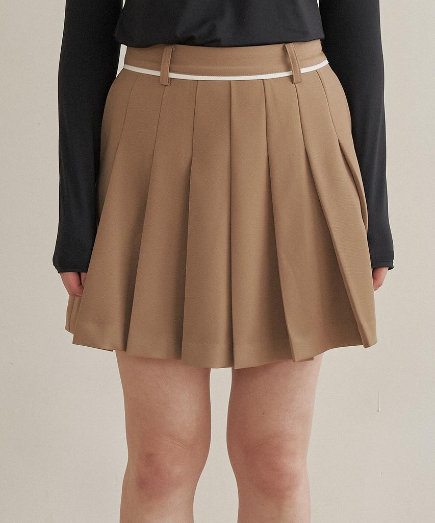 Marje Line Pleated Skirt Beige