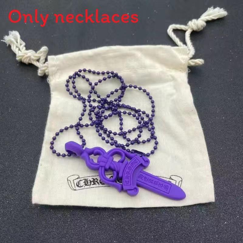 Cross Silicone Gothic Sword Colorful Necklace For Trendy Daily Wear Casual