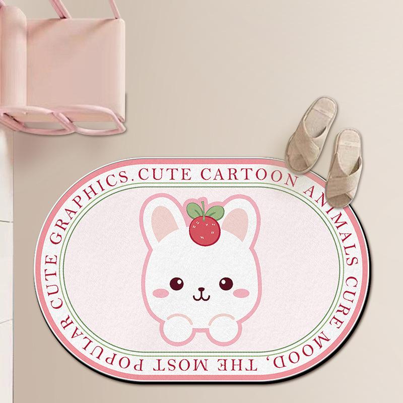 Toilet Cartoon Mat Bathroom Absorbent Mat Toilet Non-slip Door Mat Door Mat Carpet Bedroom Can Be Washed By Hand
