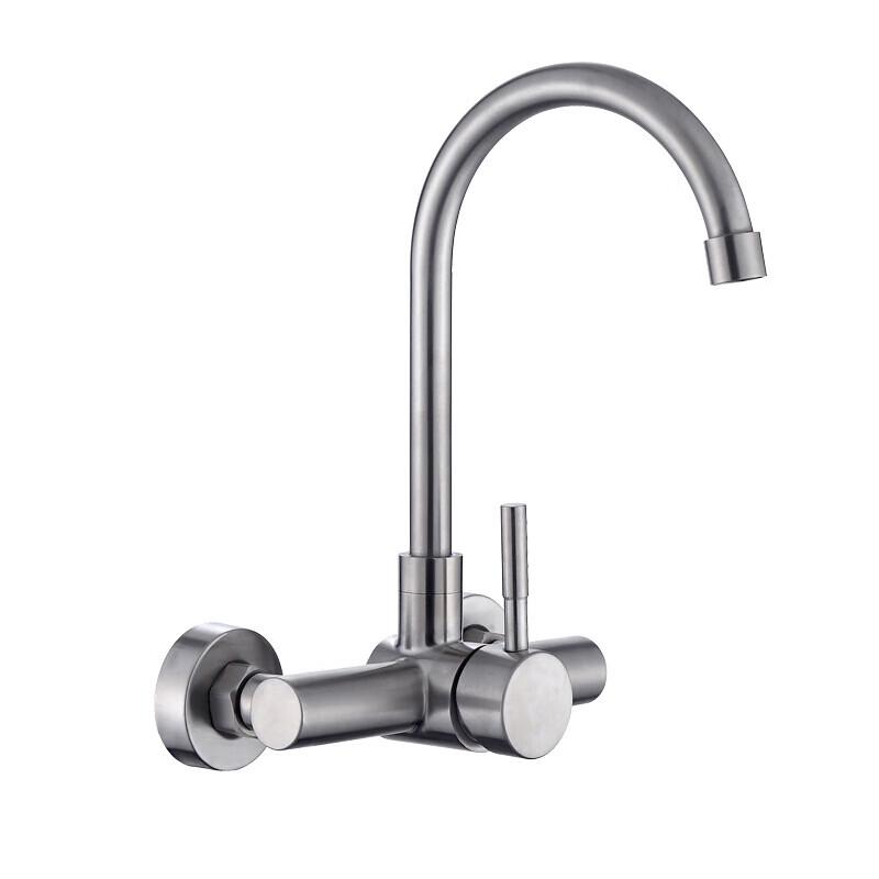 VEMUSE 304 Stainless Steel Wall-Mounted Hot & Cold Kitchen Faucet