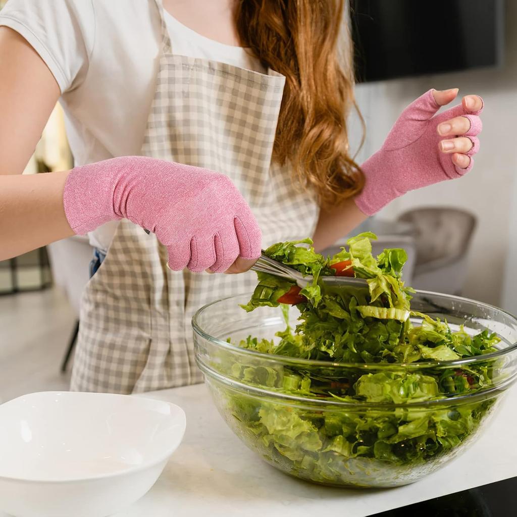 1 Pair Arthritis Gloves Women Men, Carpal Tunnel, Fingerless Hand Thumb Compression Cycling/Driving/Sport Gloves