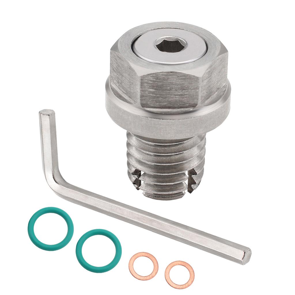 M16.1X1.5 Stainless Steel Self Tapping Oil Drain Plug Thread Repair Kit with O Circle Hex Wrench for Oil Pan Silver