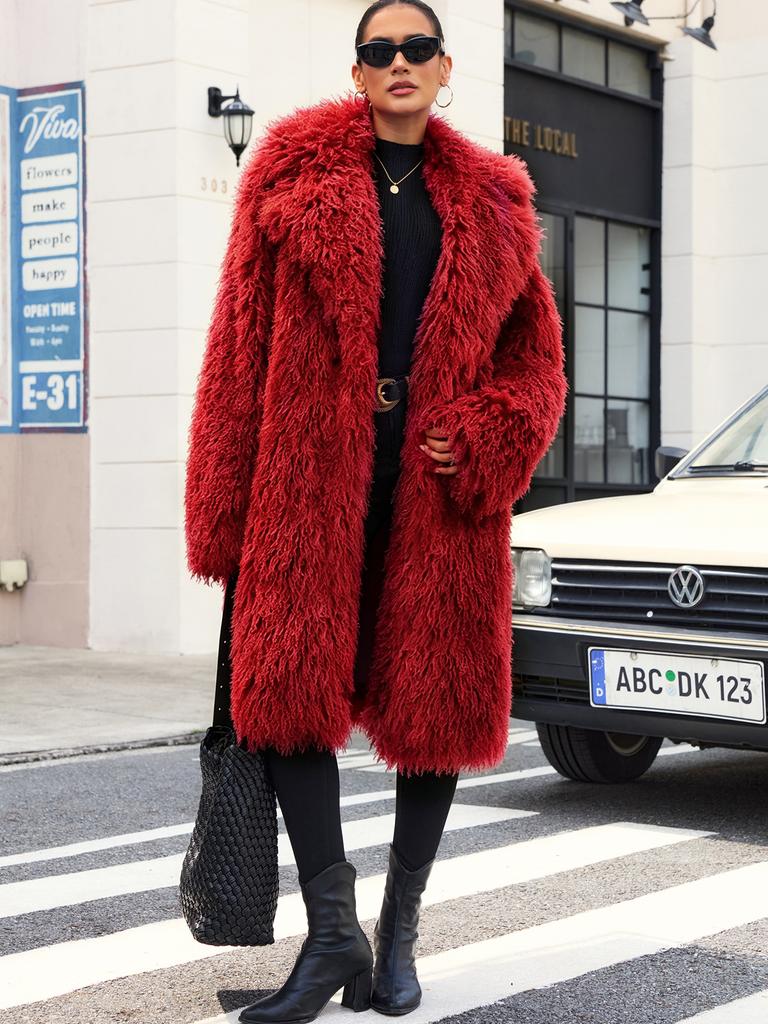 Imitation beach wool suit collar coat plush jacket European and American style imitation fur environmentally friendly fur coat