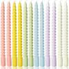 10 Inch Cream Spiral Taper Candles for Home Decoration, 12 Pack Candy-Color Candlesticks for Dinner Party Wedding Holiday