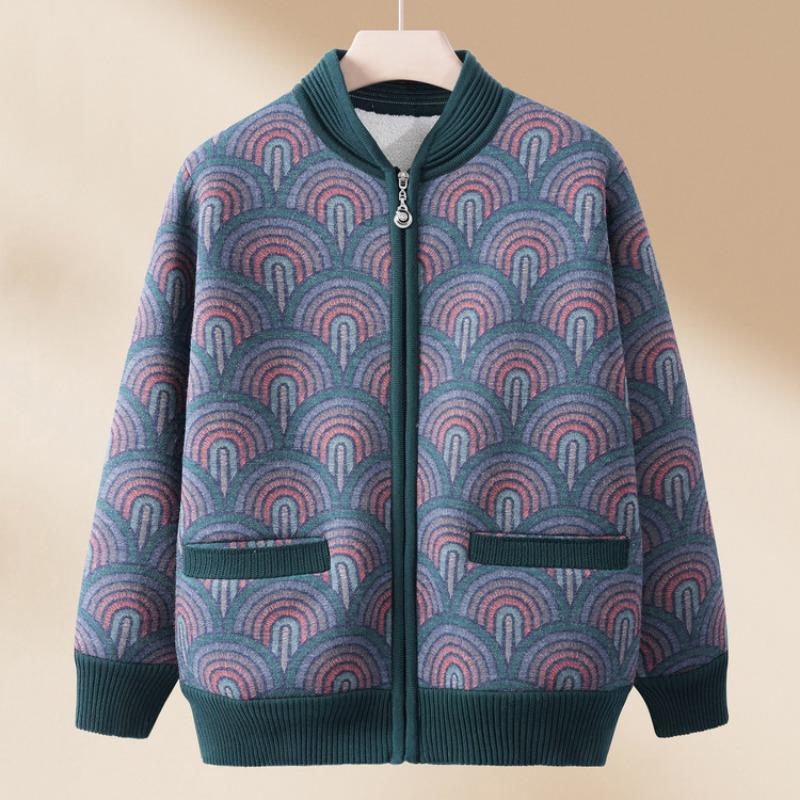 Winter knitted sweater autumn loose top women's fleece thickened autumn and winter sweater