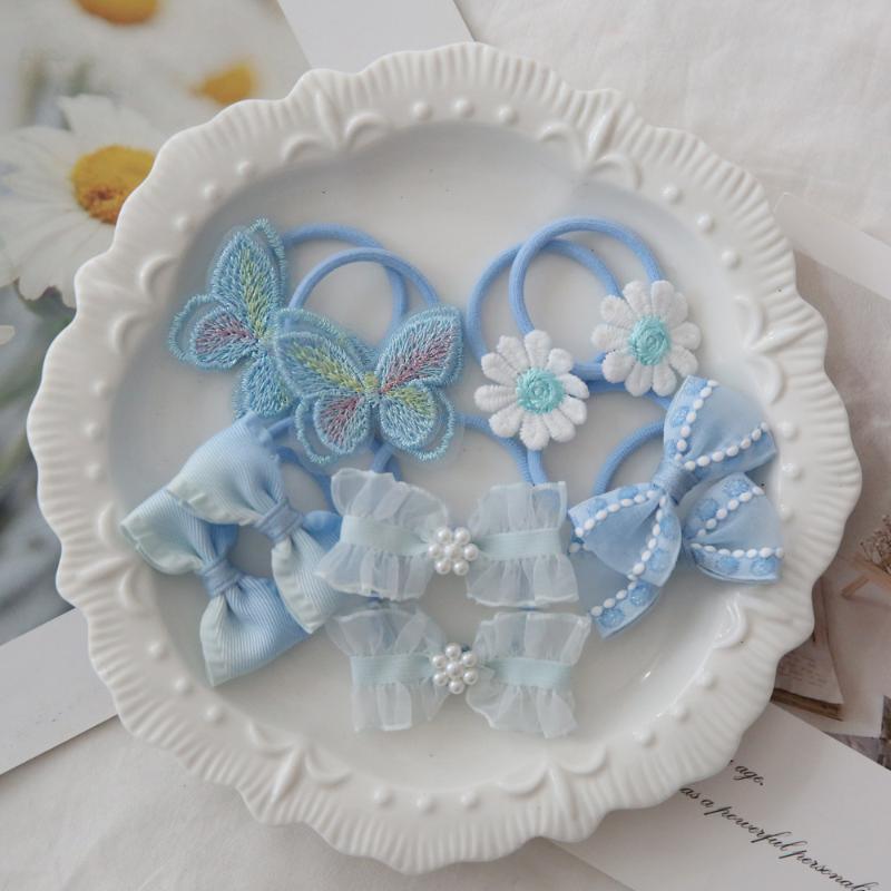 10Pcs/Lot Cute Children'S Hair Decoration Trendy Handmade Elastic Ball Hair Bands Lovely Headwear Hairpins Accessory For Girls