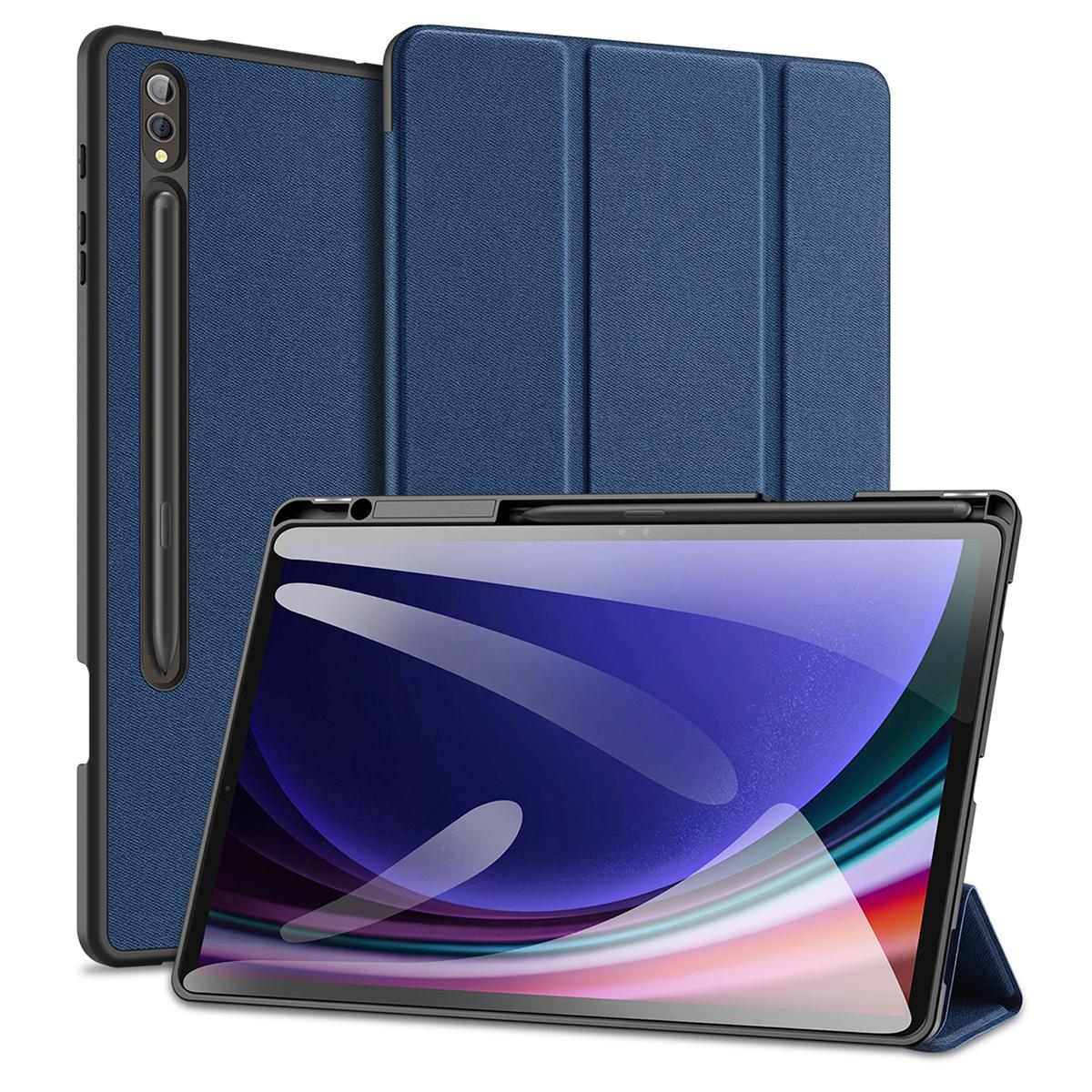

DUX DUCIS Domo Series for Samsung Galaxy Tab S10+/S9+/S9 FE+ Case Tri-Fold Stand Leather Cover Auto Wake/Sleep Blue
