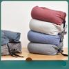 Miling Muji-Style Striped Inflatable U-Shaped Neck Travel Pillow (2-Pack)