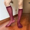 Men Thin Business Dress Socks Stretchy Nylon Sheer Knee Highs Dress Socks Over the Calf Dress Socks Sheer Casual Socks