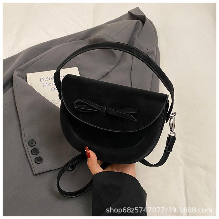 Korean Version Niche Design Fashionable Simple Bow Bag Women's 2025 Summer New High-end Messenger Small Square Bag