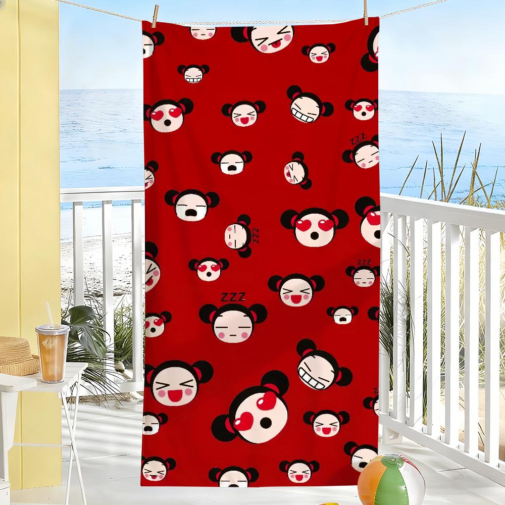 Cartoon P-Pucca Cute Towel Soft Pool Gift For Travel Gym Shower Camping Quick Dry Sports Large Beach Towels