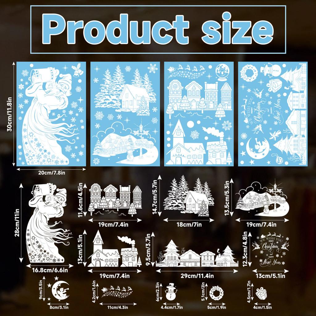 Tree Christmas Decor Pvc Stickers With Snowman Santa Snow House Christmas Decor