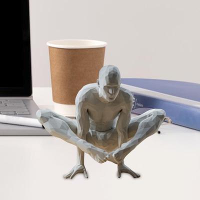 Yoga Man Figurine Abstract Padmasana Yogis Statue Desktop Meditating Man Sculpture for Living Room Yoga Room Decor