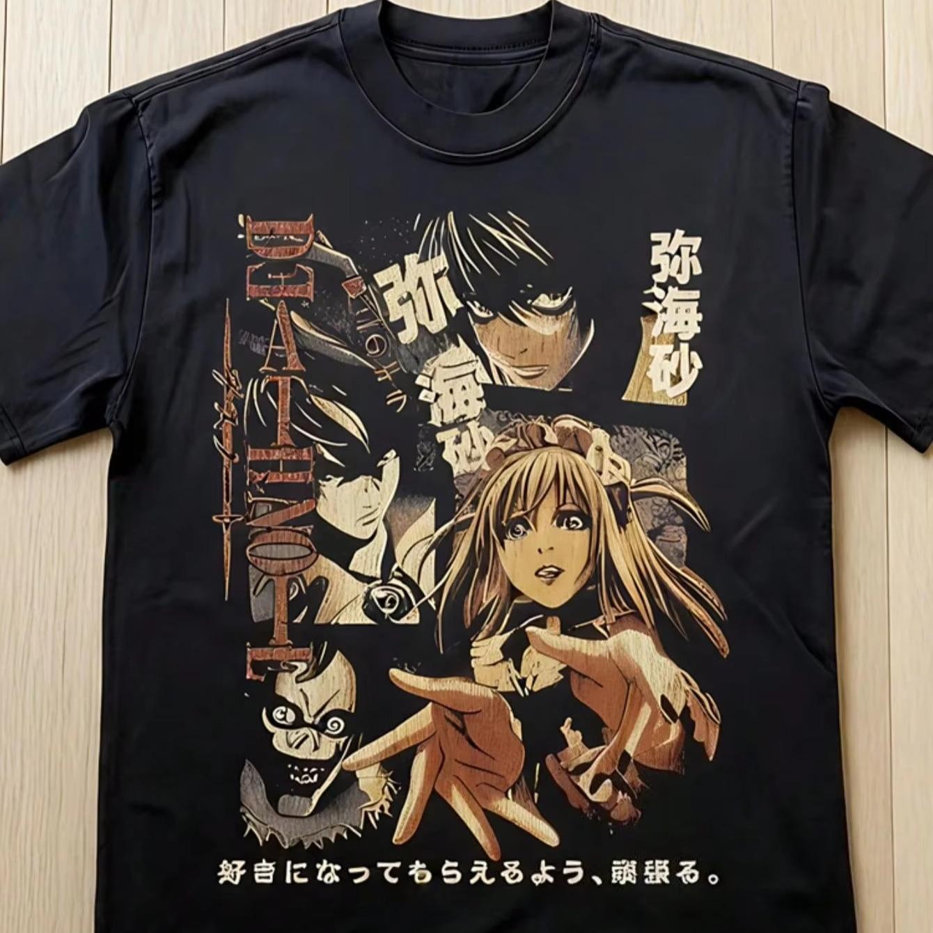 2026 HOT SALE Classic Vintage Anime T-shirts Death Note Anime T-shirts  Men Women Retro T-shirts Y2k Graphic Printed Cotton Short-sleeved Unisex Tee 4XL