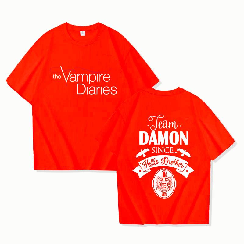 New The Vampire Diaries Print Tshirt Unisex Casual Short Sleeve T-shirt Women Fashion Summer Tops Tees