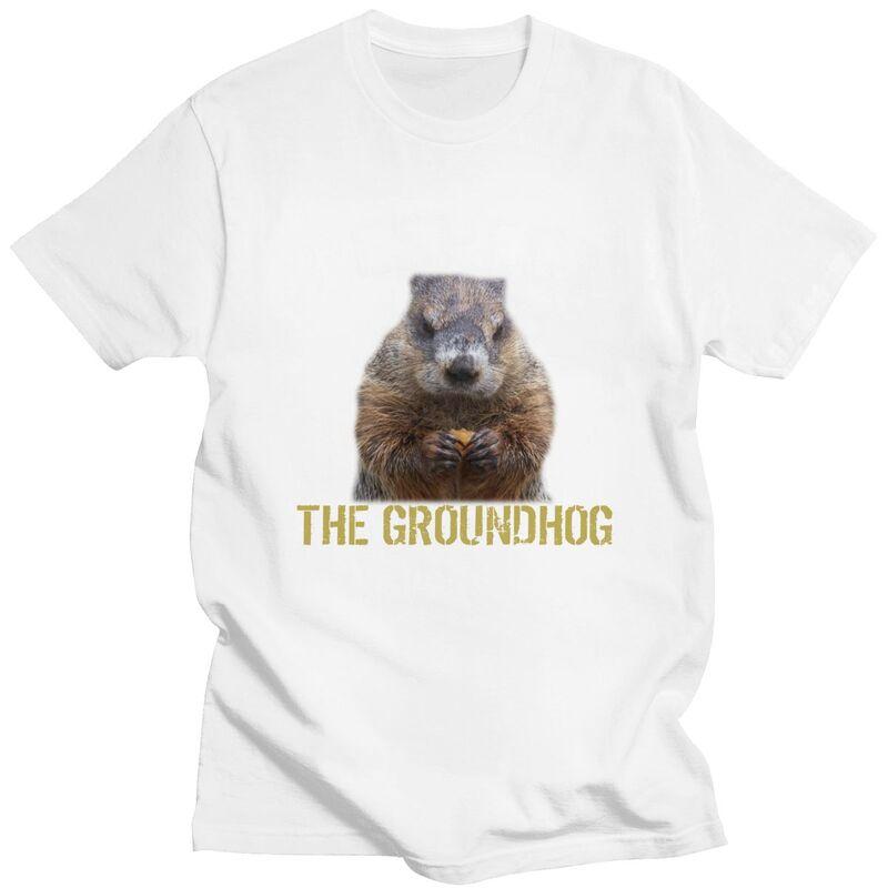Respect The Groundhog T Shirt for Men Short Sleeves Humor Joke Sarcasm Clothing Streetwear Loose Oversized 100 Cotton Camisetas
