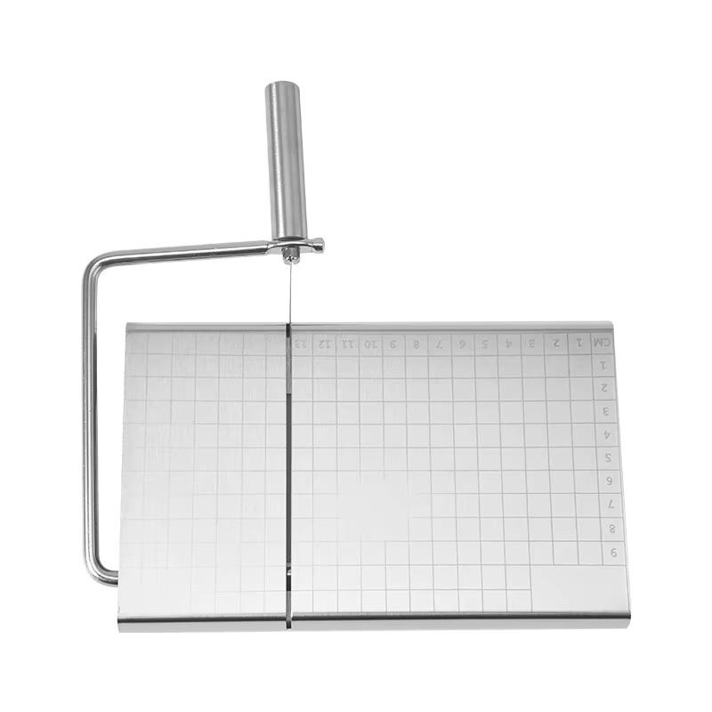 Stainless steel cheese slicer with scale kitchen butter knife for home cheese slicer ham cheese slicer серебряный