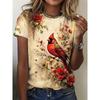 Women's T Shirt Print Graphic Animal Plants Vintage Classic Short Sleeve Neck Round Neck Regular Tops Summer