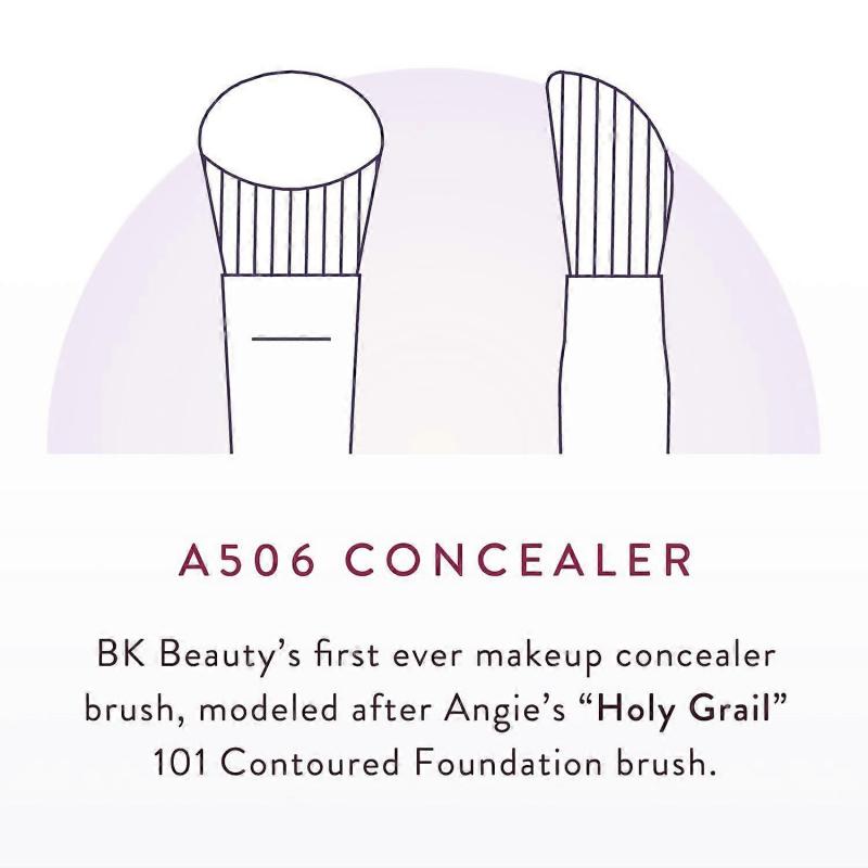 BK Beauty A506 Concealer Brush - Kitten Paw Shape for Under-Eye Concealing & Contouring, Flawless Coverage Makeup Brush for Liquid & Cream Foundation