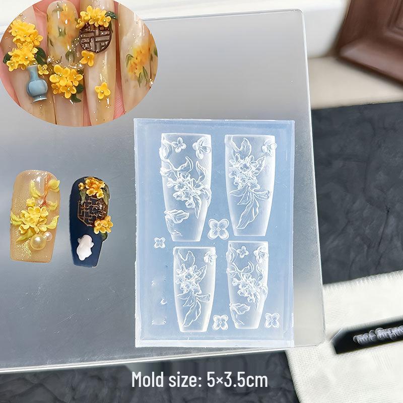 Cartoon Butterfly & Rabbit Nail Art Embossed Mold for DIY Gel Carving