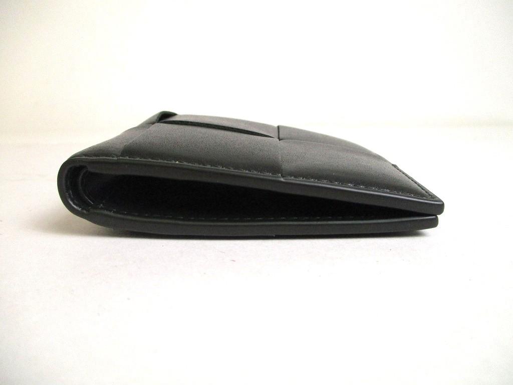 Authentic BOTTEGA VENETA Black Leather Small Cassette Bi-Fold Bill Wallet #a417  Refurbished
