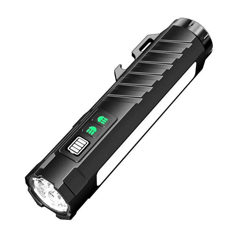 Wiederaufladbare Magnetische Taschenlampe mit RGB-Licht & Infrarotlaser, Taschenlampe aus Aluminiumlegierung für Arbeit, Reparatur & Outdoor-Einsatz