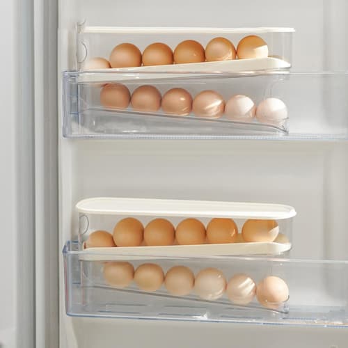 Yajuyi 2-Tier Automatic Rolling Egg Dispenser for Refrigerators, Egg Holder, Egg Storage Case, Refrigerator Egg Container, Rolling Egg Dispenser, Egg