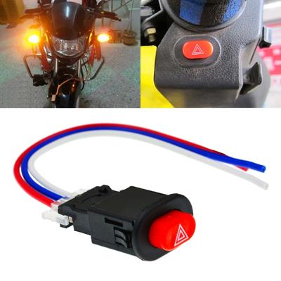 Hazard Warning Light Switch for Motorcycle 3 Wire Smart Hazard Light Switch Button Universal Fits