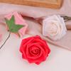 100/10Pcs Artificial Flowers Fake Rose Heads with Stems Valentines Day Gift DIY Wedding Bouquet Decorations Green Leaves