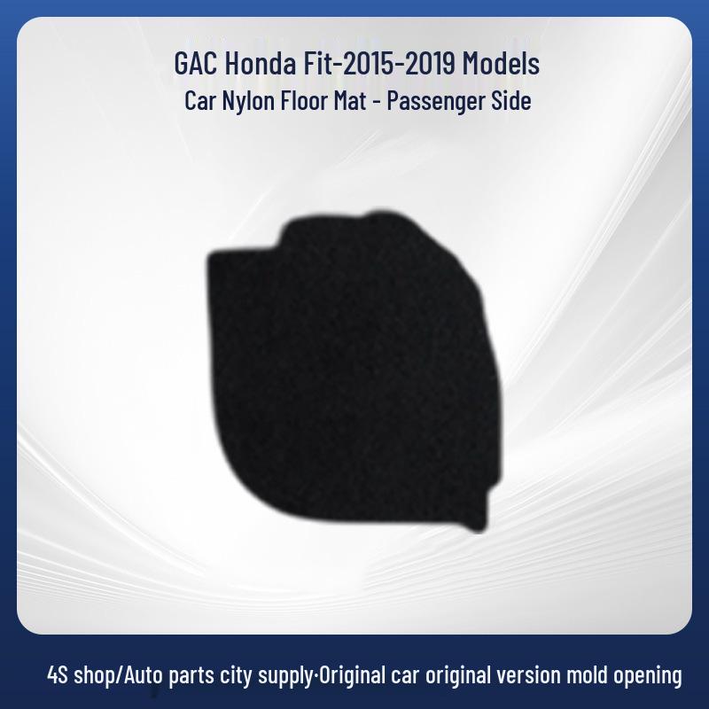 Dustproof, Wear-Resistant Nylon Car Floor Mats for Honda Fit (2015-2019) - Black