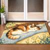 1Pcs Anti Fatigue Kitchen Rugs, Cute Calico Cat Print Waterproof Non-Slip Thick Cushioned Kitchen Mat Heavy Duty Comfort Standing Mat for Kitchen