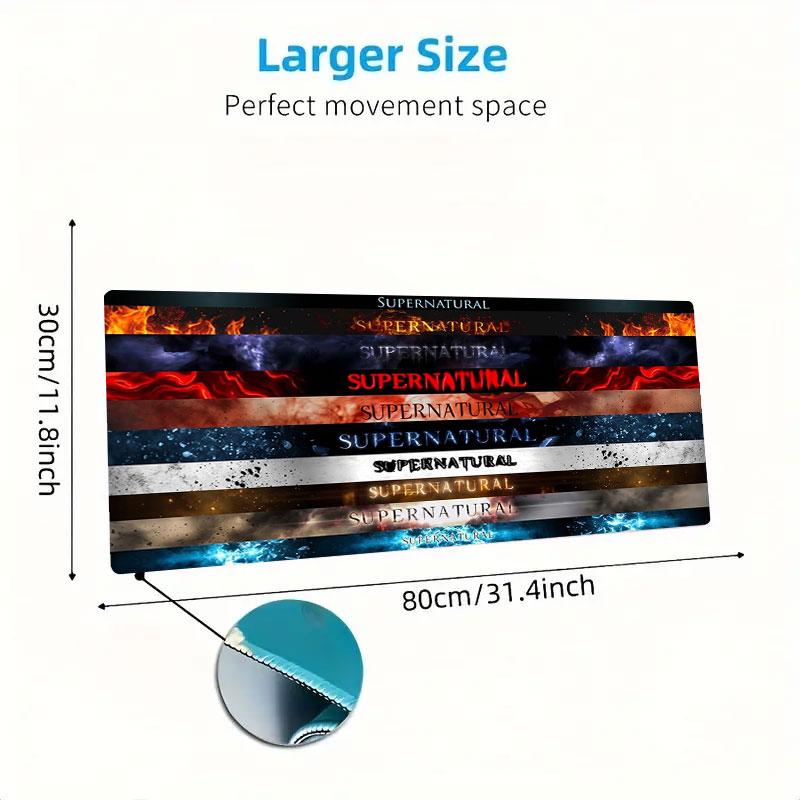 Supernatural Elements Large Size Mouse Pad Large Gaming Table Cushion Nonslip Laptop Tablet Big Mousepad Xxl Mat Mini Pc Playmat With Lock Edge