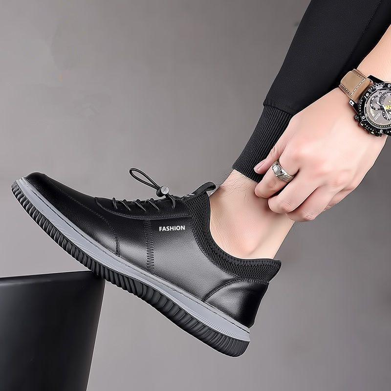 Leather soft-soled business men's shoes 2025 new one-pedal fashion casual shoes simple and breathable men's shoes