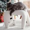 Lower Back Rabbit Short Stool Cashmere Home Entryway Decorative Stool Cute Liquid Cat Makeup Bench Household Furniture