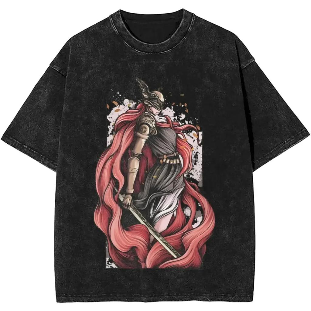 2026 Malenia Blade Of Miquella Washed New Arrival Unisex Clothes Tee Shirt Homme Graphic T-Shirts Unisex Tshirt for Unisex Ropa Hombre