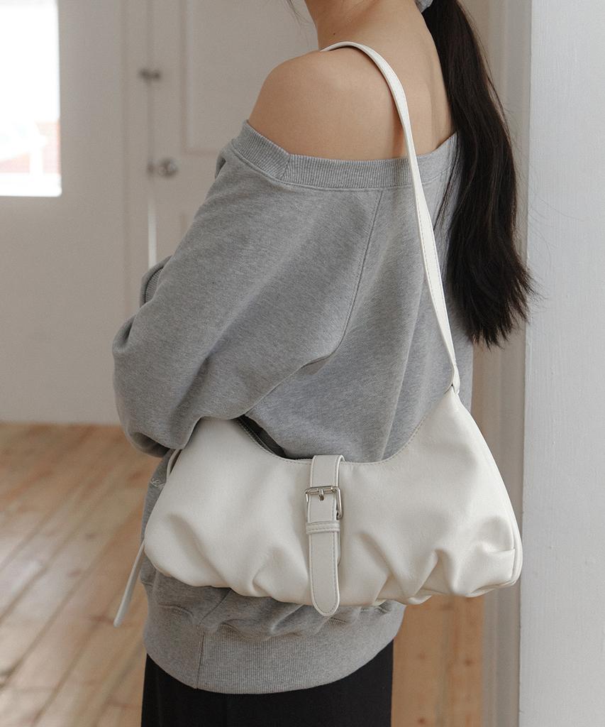 Laminez Gathered Buckle Bag - Ivory