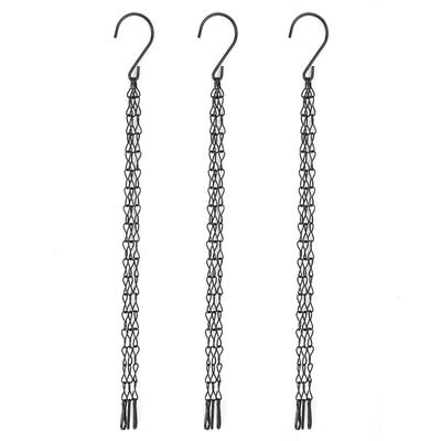 3 PCS Garden Planter Flower Pot Basket Replacement Iron Hanging Chain    Hooks Set