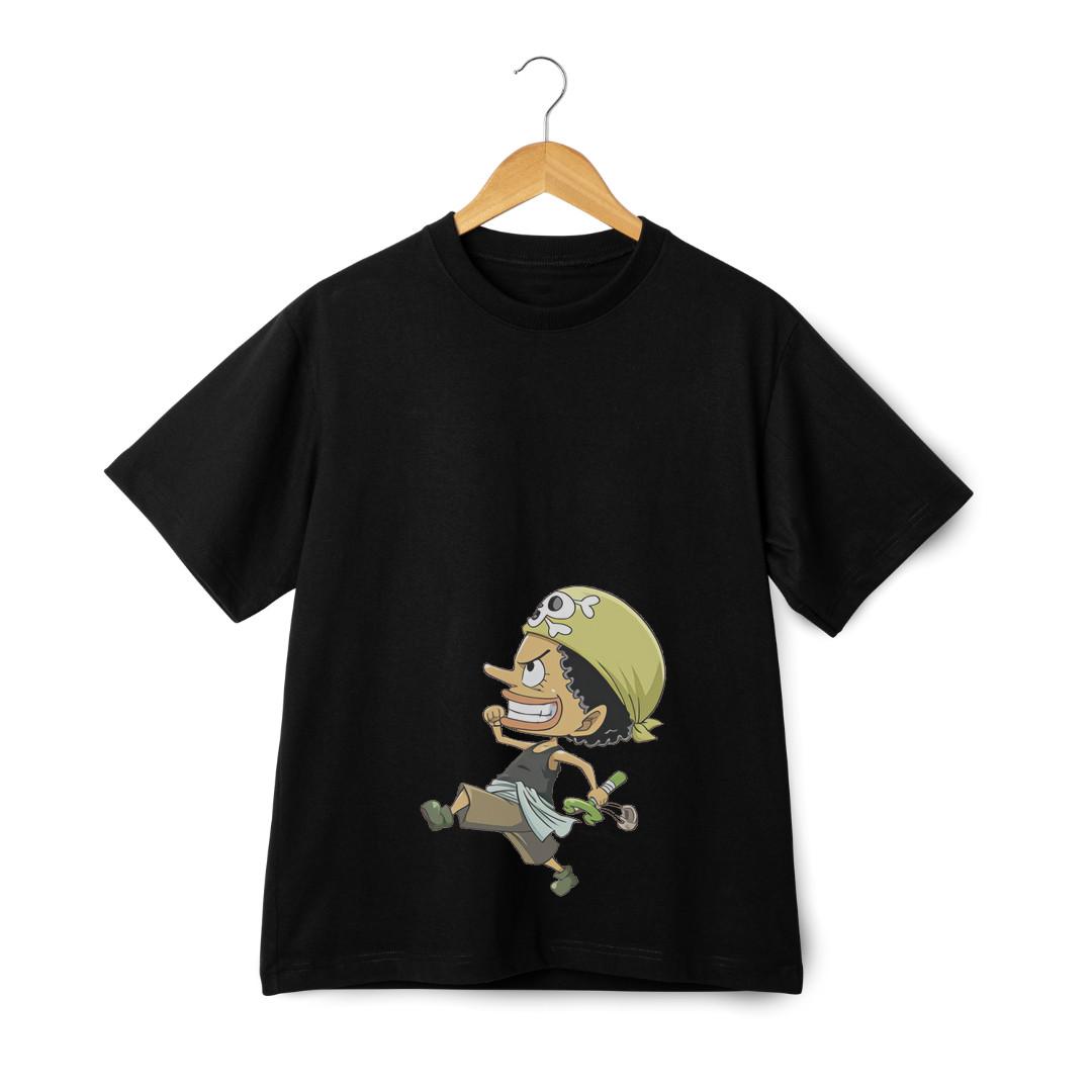 One Piece Usopp Pirate Bandana Graphic T-Shirt Mens Womens Tees Top – Trendy Anime Streetwear Tee S
