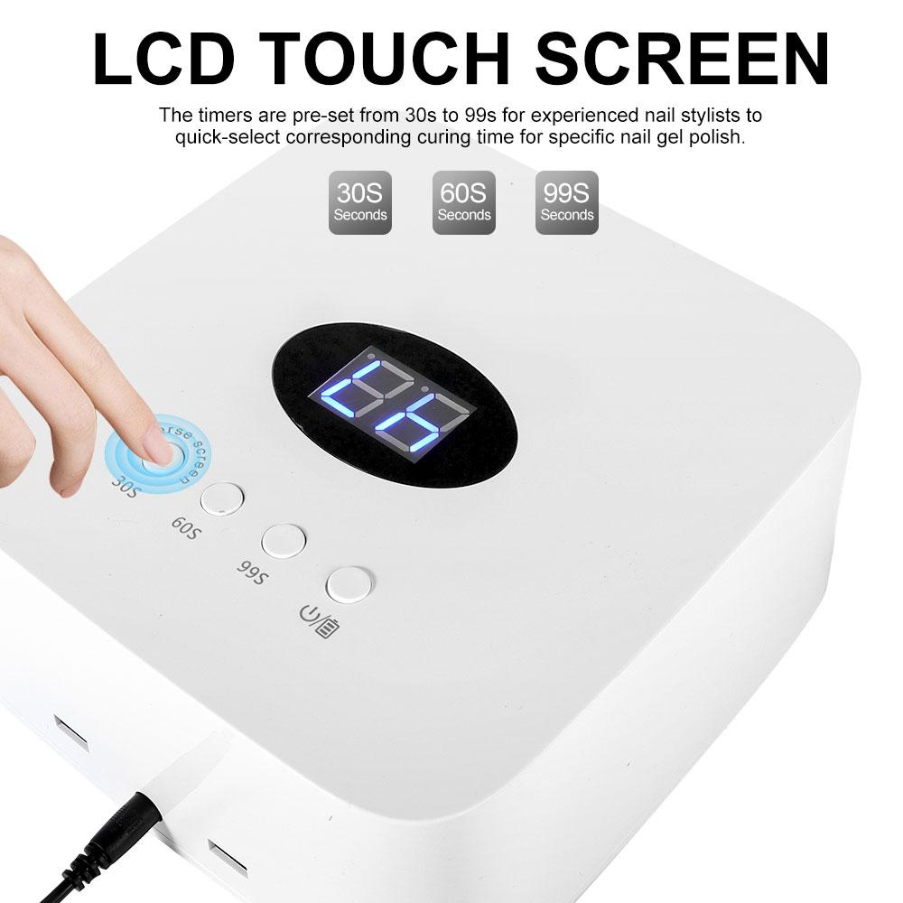 30 LED Rechargeable Nail Art Light With Smart Digital Display Nail Polish Nail Dryer Manicure Tools For Salon And Home Use