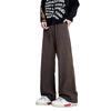 Unisex Retro Jacquard Corduroy Straight-Leg Wide Sweatpants - Autumn/Winter Student Style